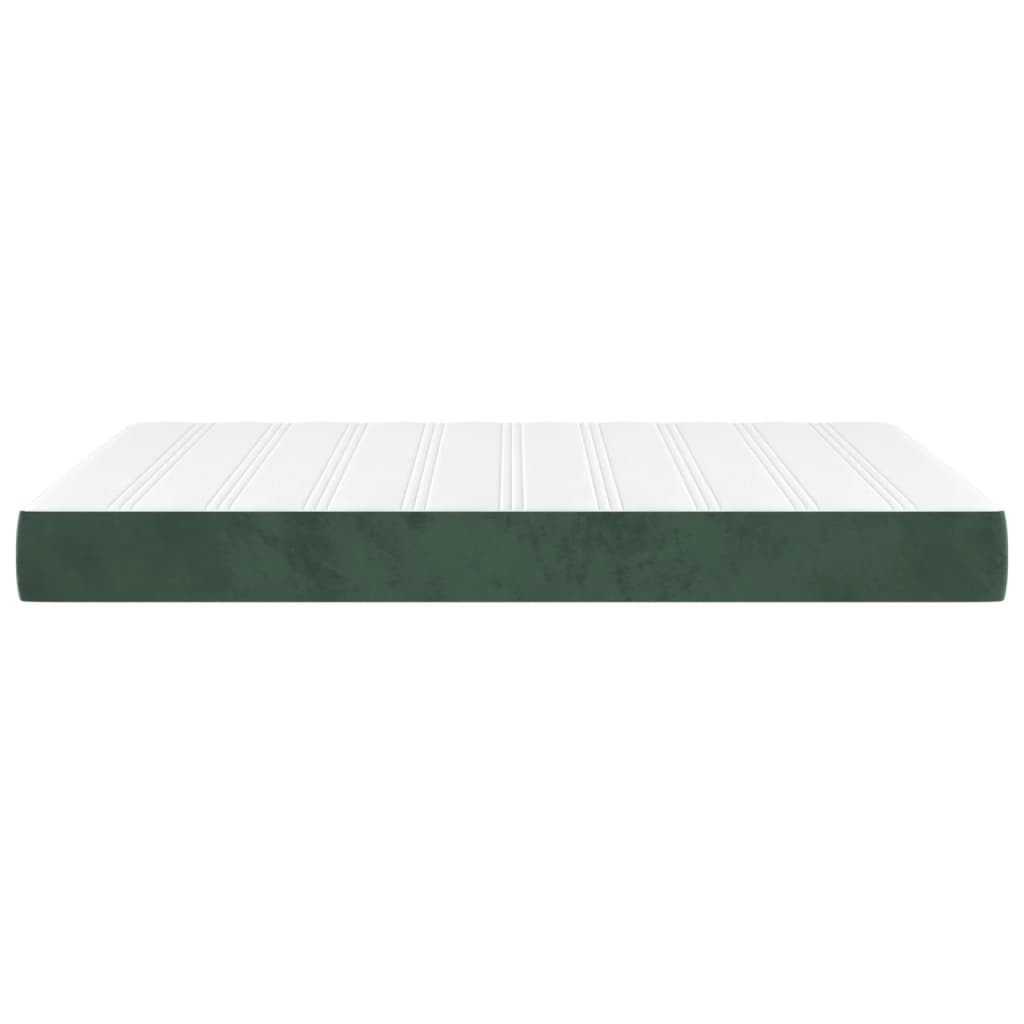 Spring mattress, dark green, 140x190x20 cm, velvet