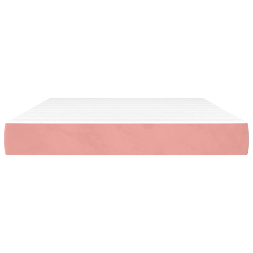 Spring mattress, pink, 140x190x20 cm, velvet