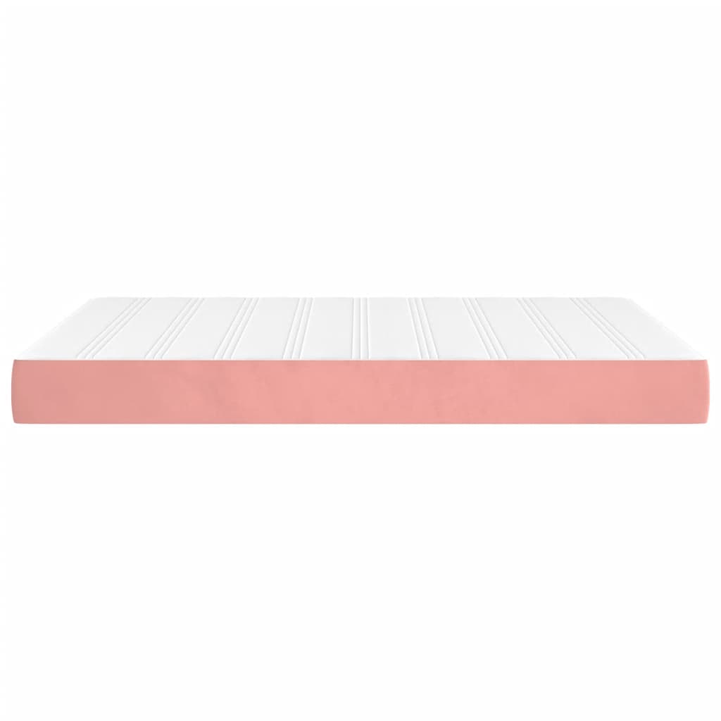 Spring mattress, pink, 140x190x20 cm, velvet