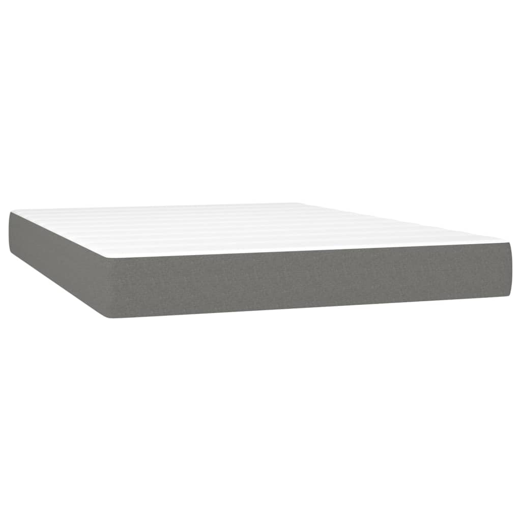 Spring bed mattress, dark grey, 140x200x20 cm, textile