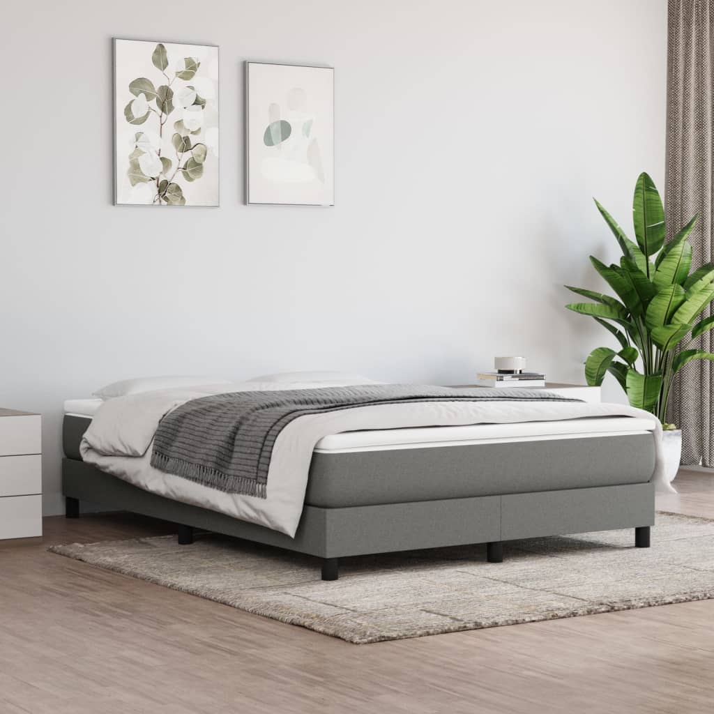 Spring bed mattress, dark grey, 140x200x20 cm, textile