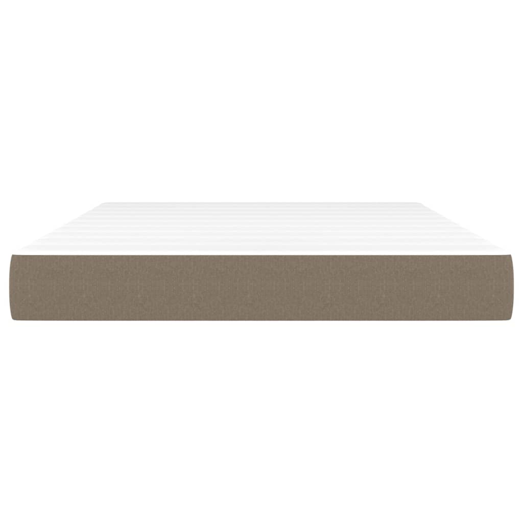 Spring bed mattress, taupe grey, 140x200x20 cm, textile