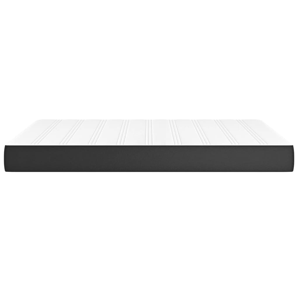 Spring bed mattress, black, 140x200x20 cm, eco-leather