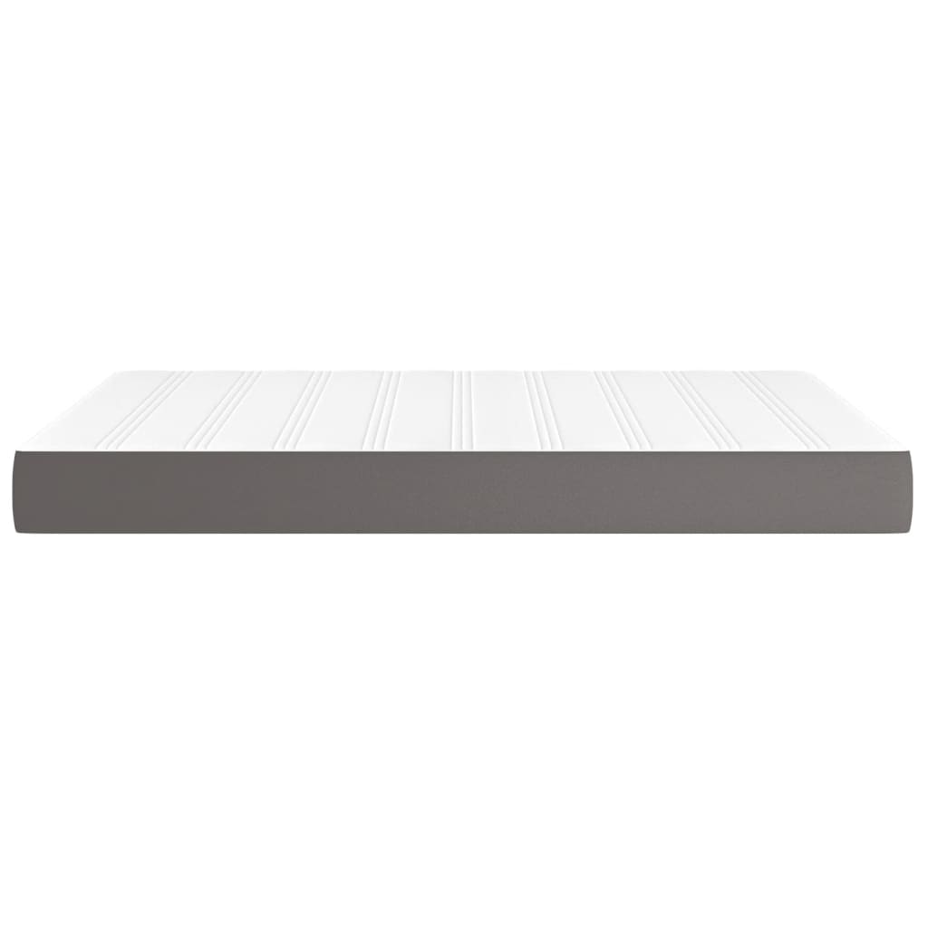 Spring bed mattress, gray, 140x200x20 cm, eco-leather