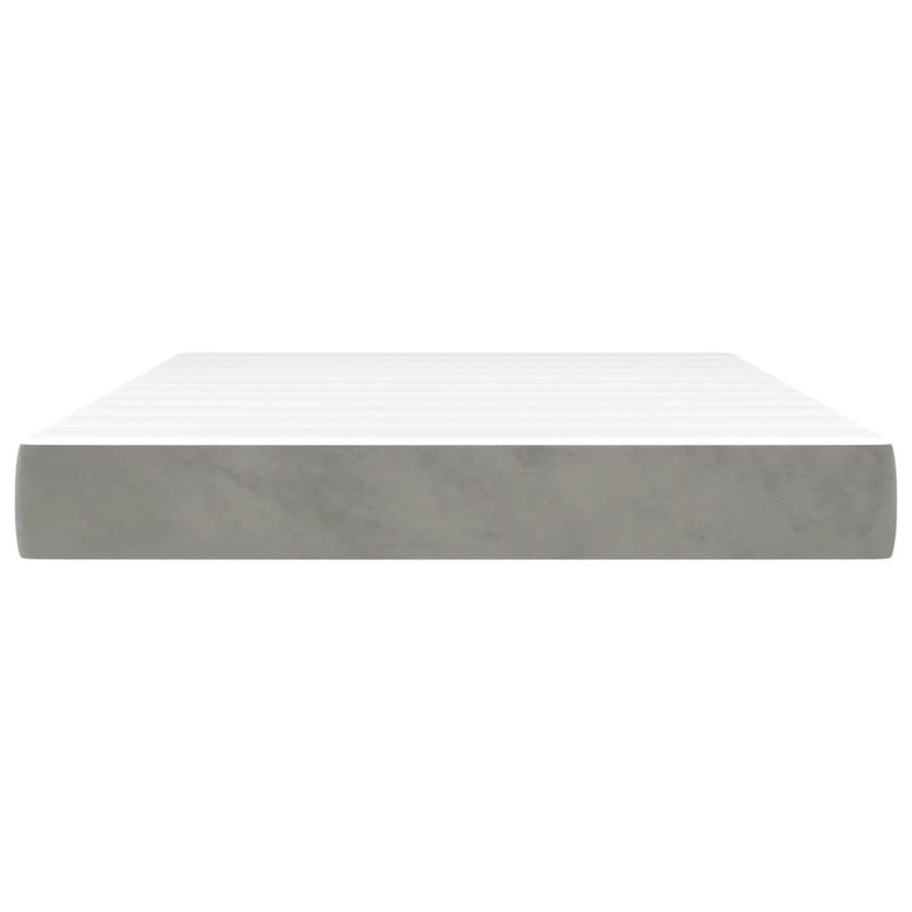 Spring bed mattress, light grey, 140x200x20 cm, velvet