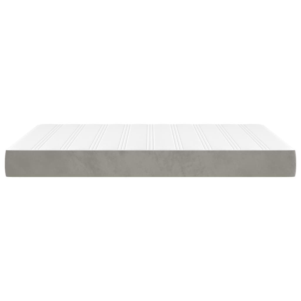 Spring bed mattress, light grey, 140x200x20 cm, velvet