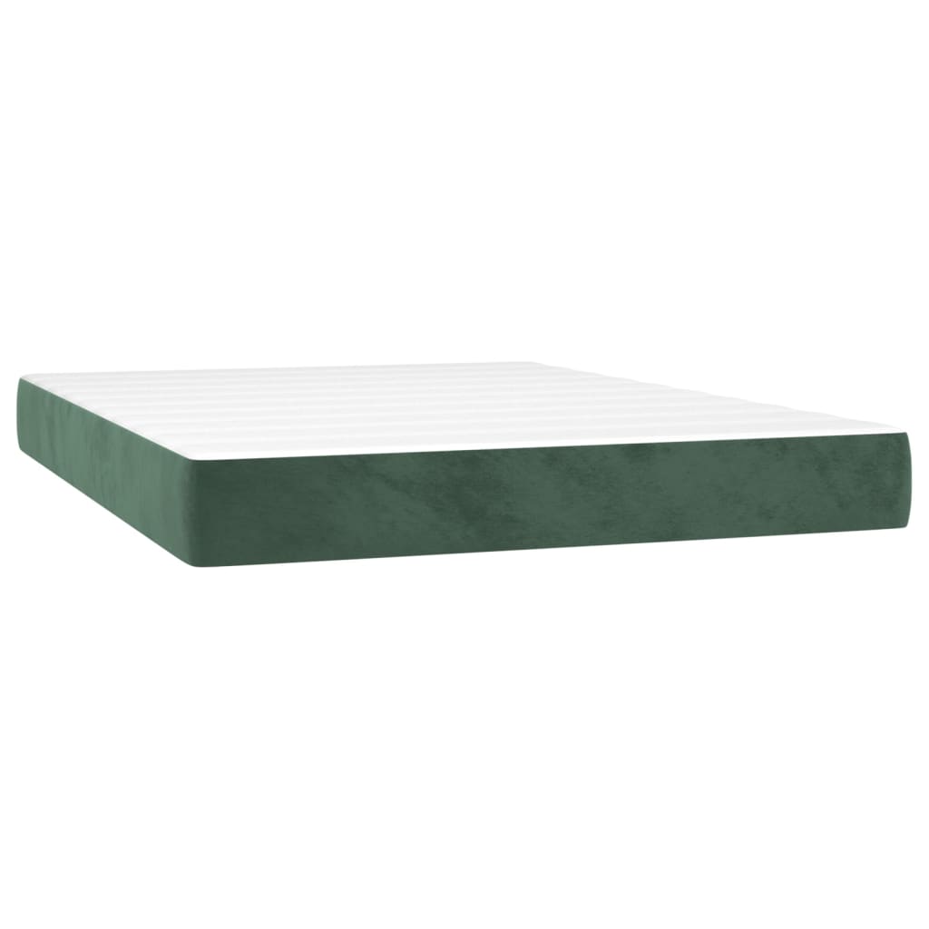 Spring bed mattress, dark green, 140x200x20 cm, velvet