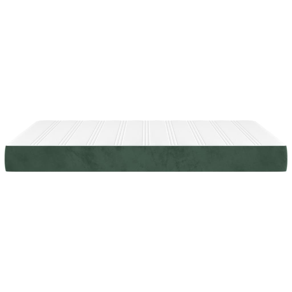 Spring bed mattress, dark green, 140x200x20 cm, velvet