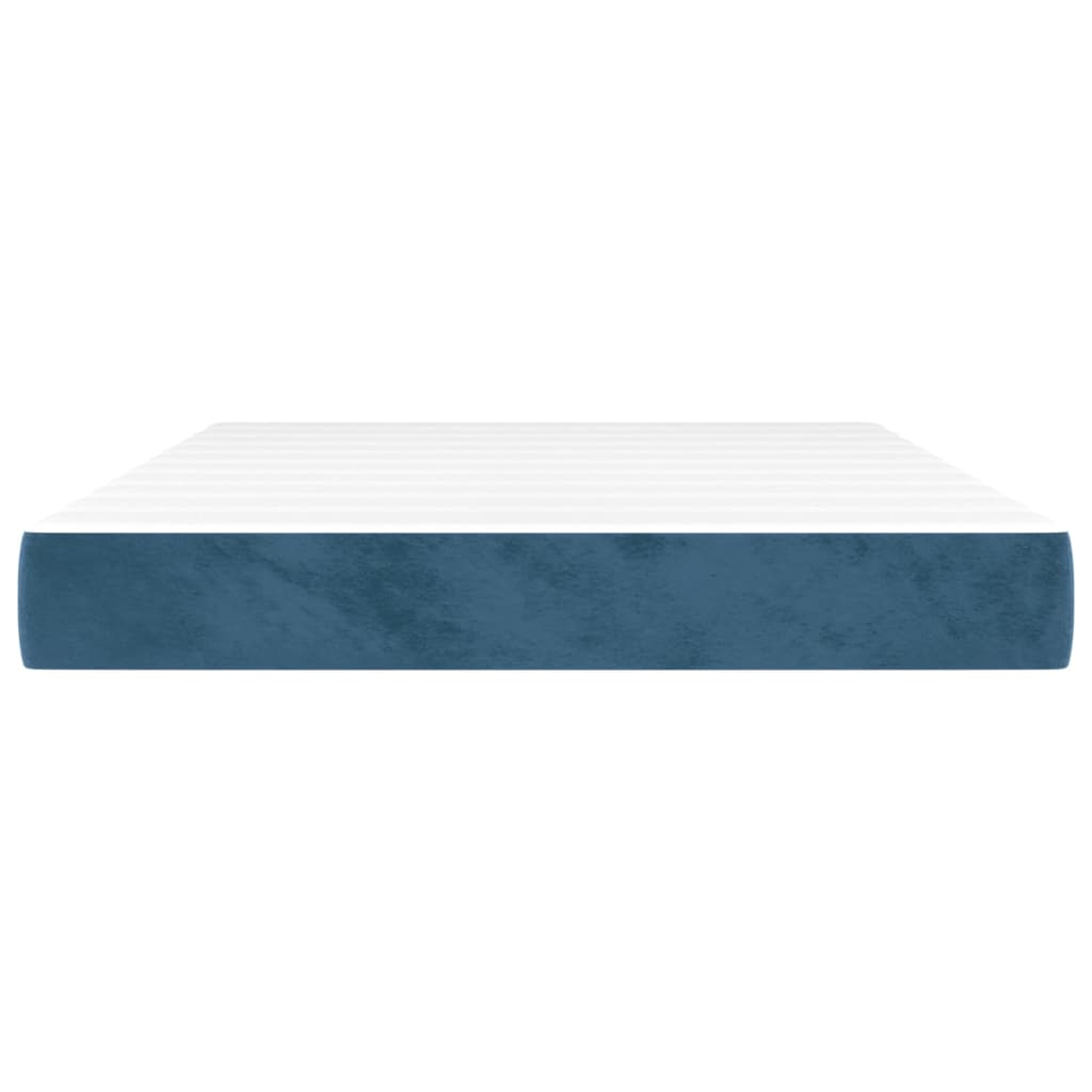 Spring bed mattress, dark blue, 140x200x20cm, velvet