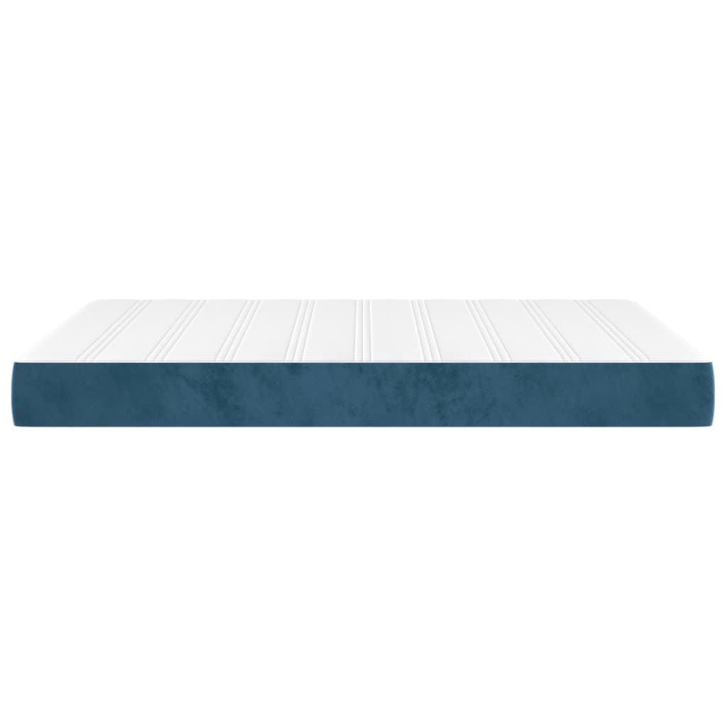 Spring bed mattress, dark blue, 140x200x20cm, velvet