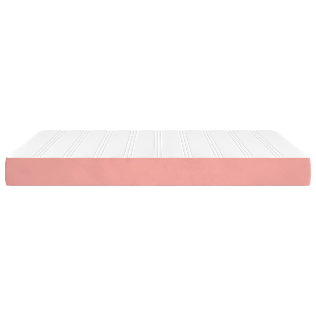 Spring mattress, pink, 140x200x20 cm, velvet