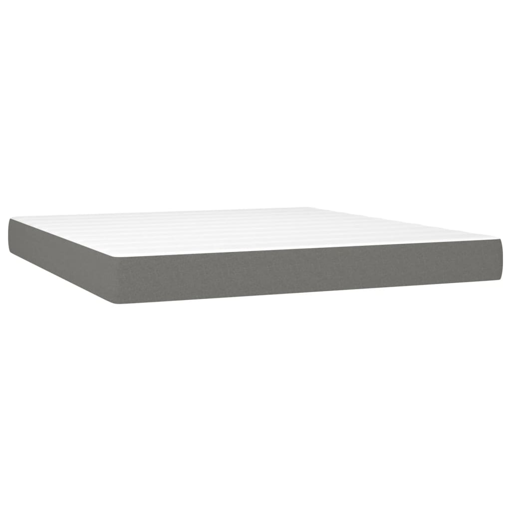 Spring bed mattress, dark grey, 160x200x20 cm, textile