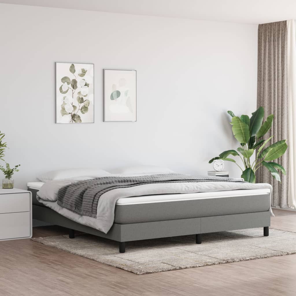 Spring bed mattress, dark grey, 160x200x20 cm, textile