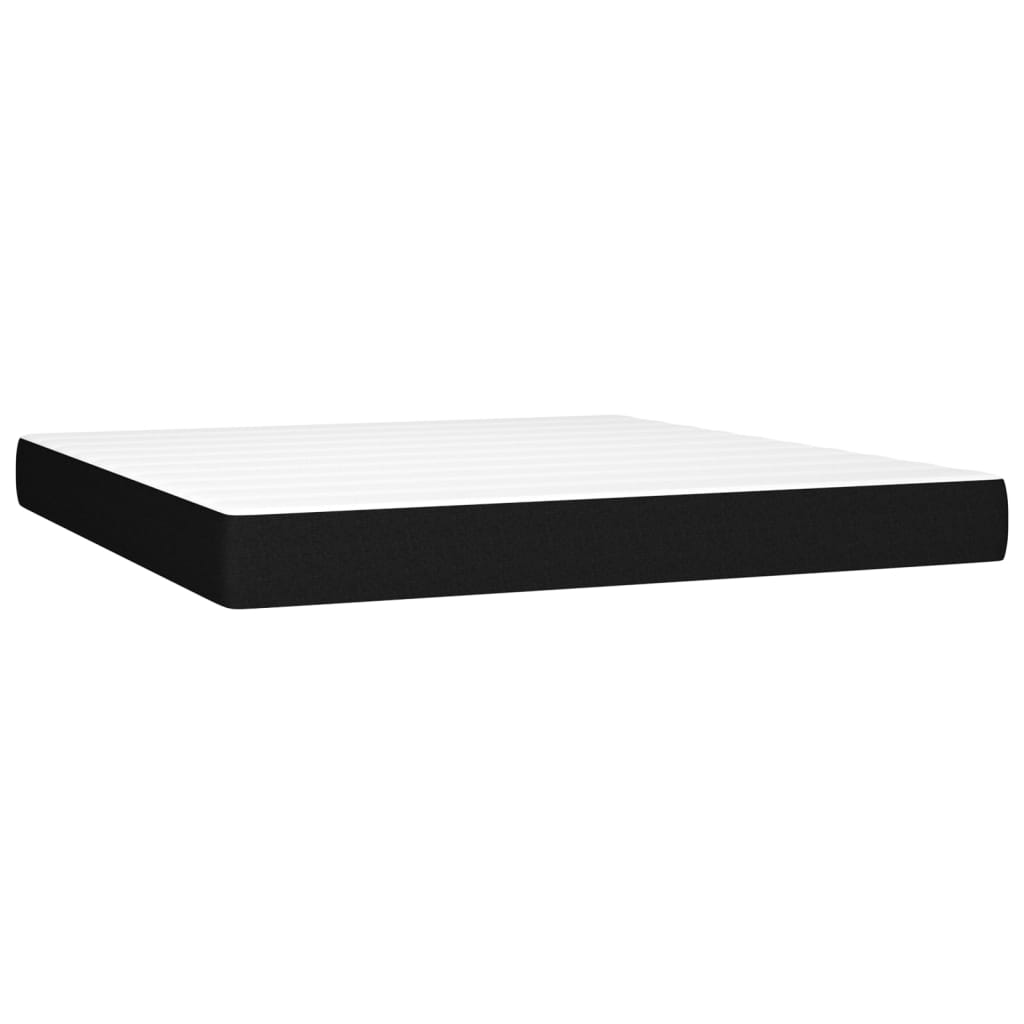 Spring bed mattress, black, 160x200x20 cm, textile