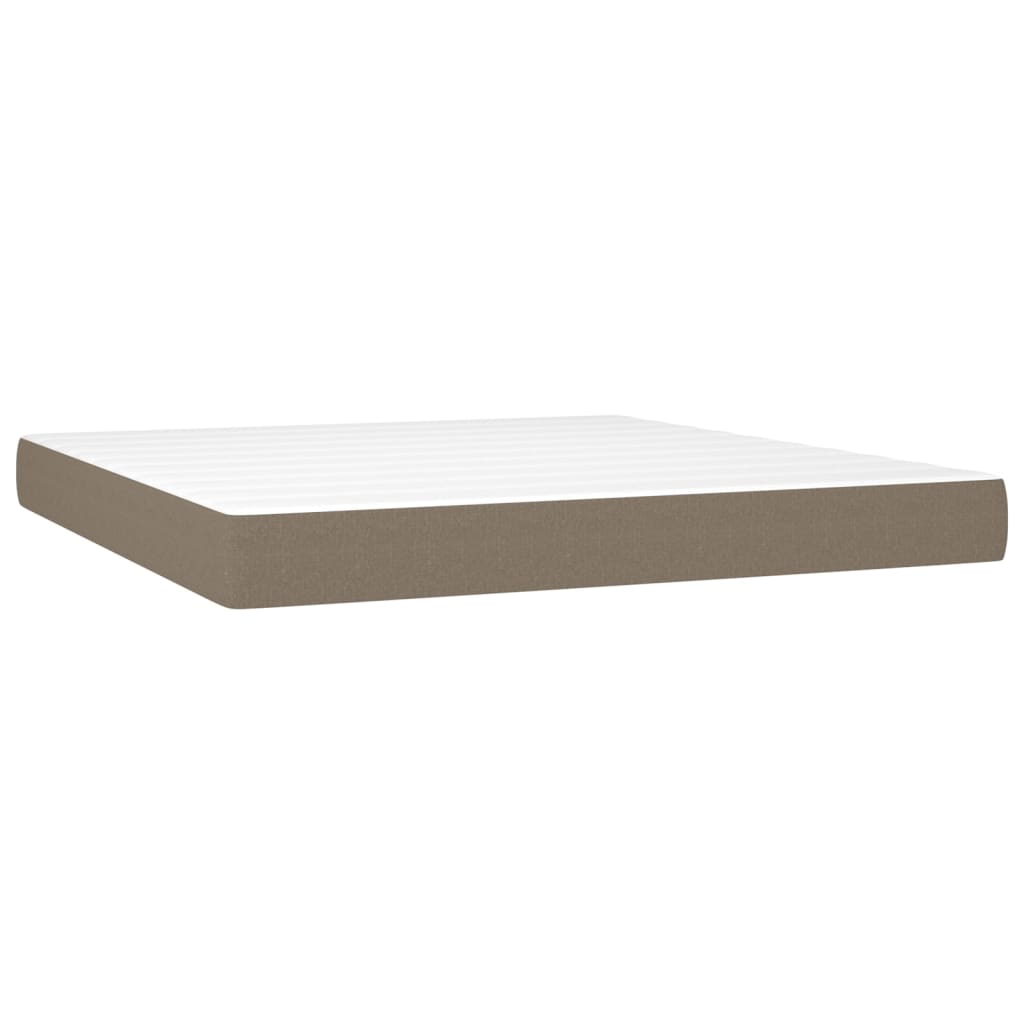 Spring bed mattress, taupe grey, 160x200x20 cm, textile