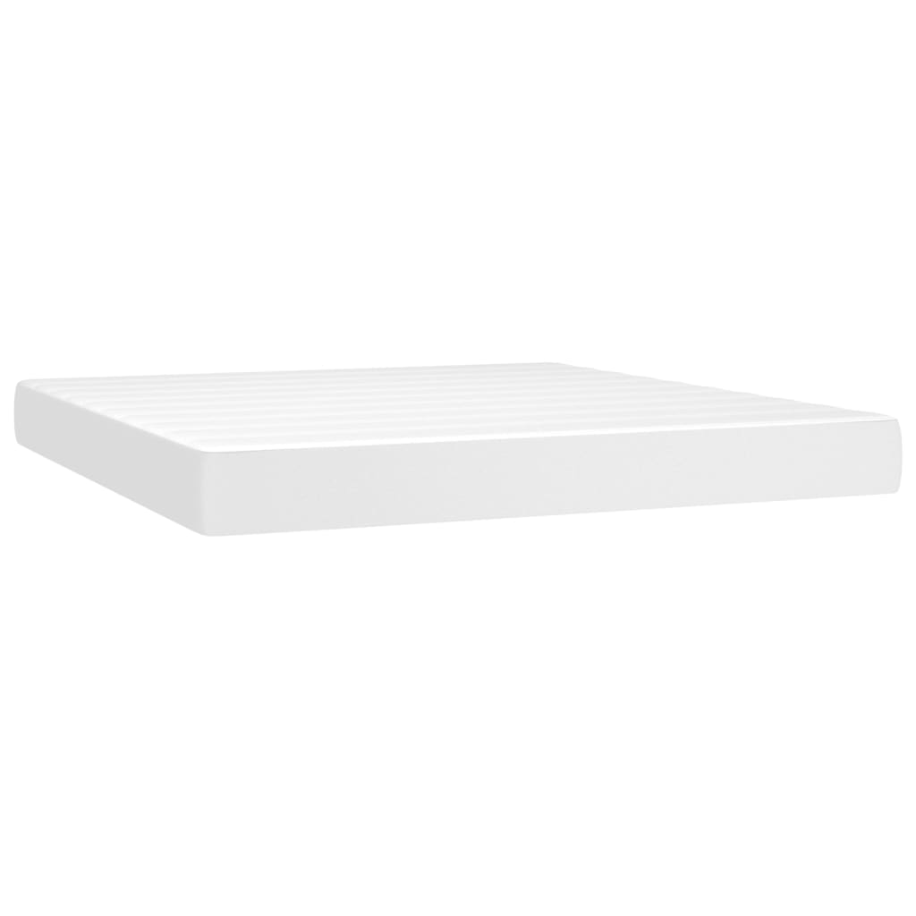 Spring bed mattress, white, 160x200x20 cm, eco-leather