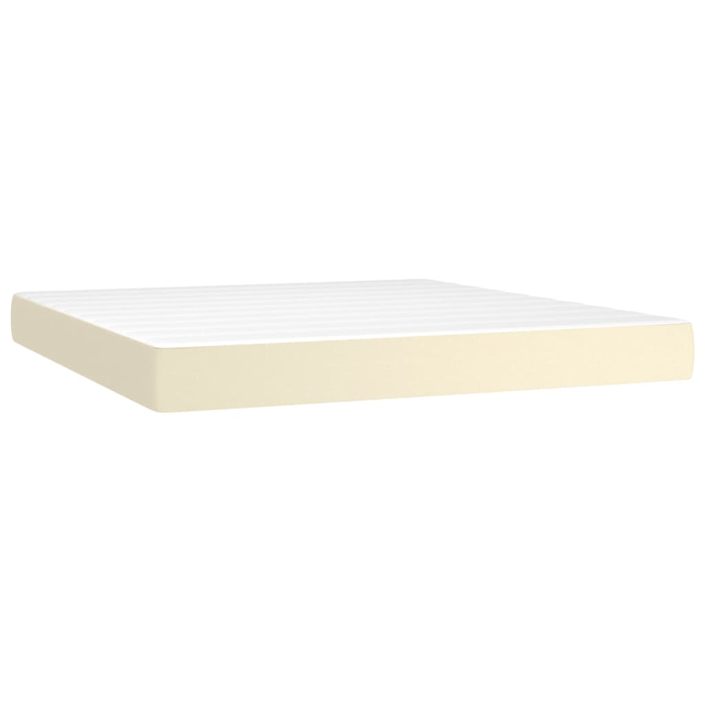 Spring mattress, cream, 160x200x20 cm, eco-leather