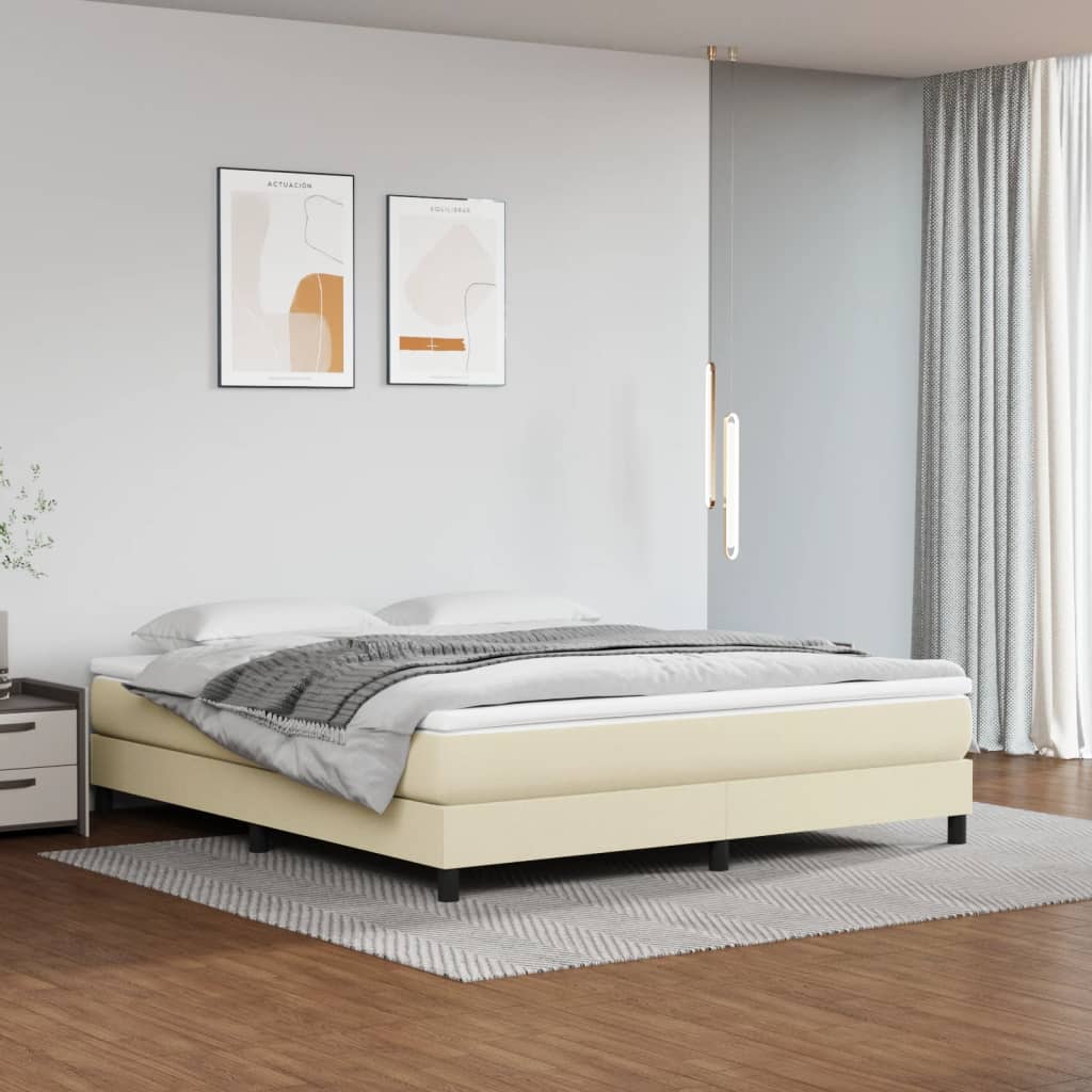 Spring mattress, cream, 160x200x20 cm, eco-leather