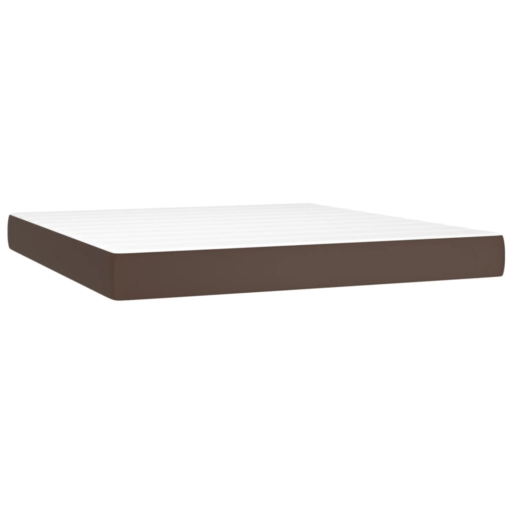 Spring mattress, brown, 160x200x20 cm, eco-leather