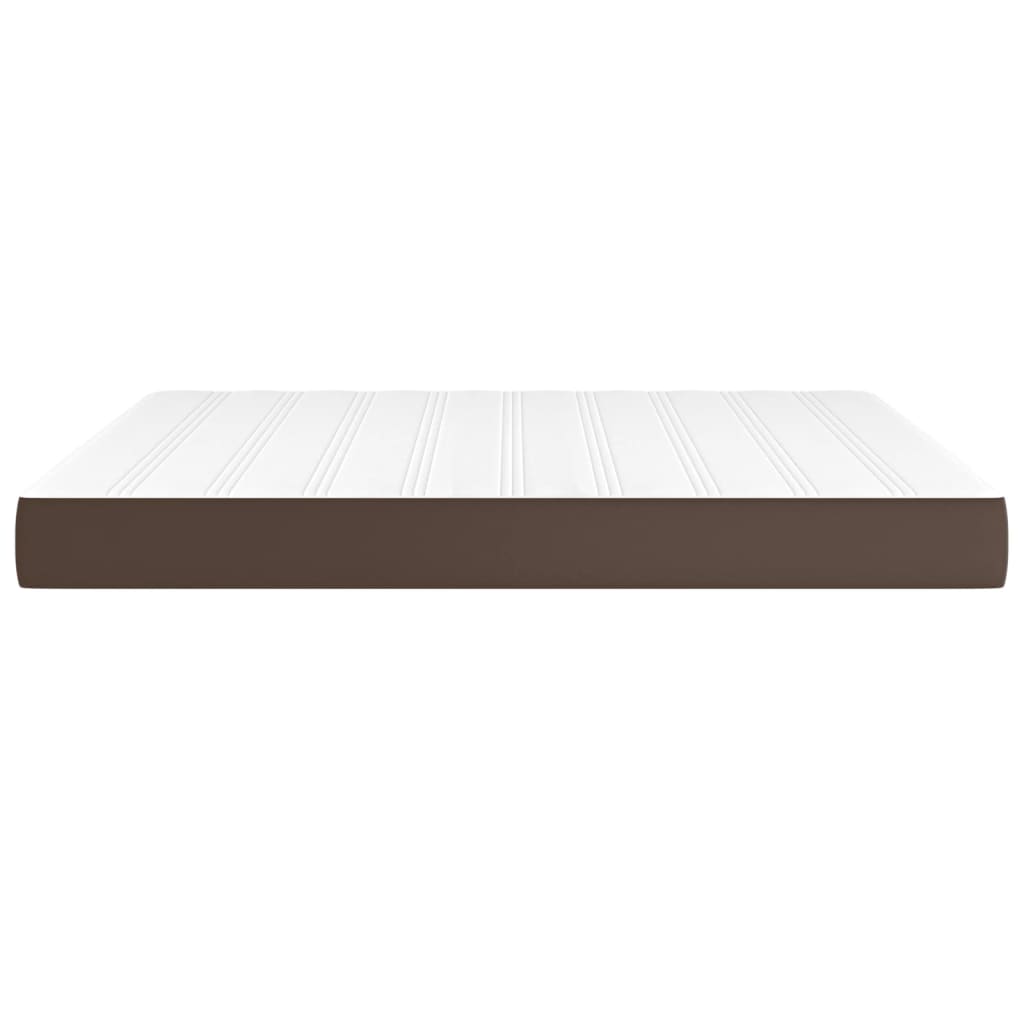 Spring mattress, brown, 160x200x20 cm, eco-leather