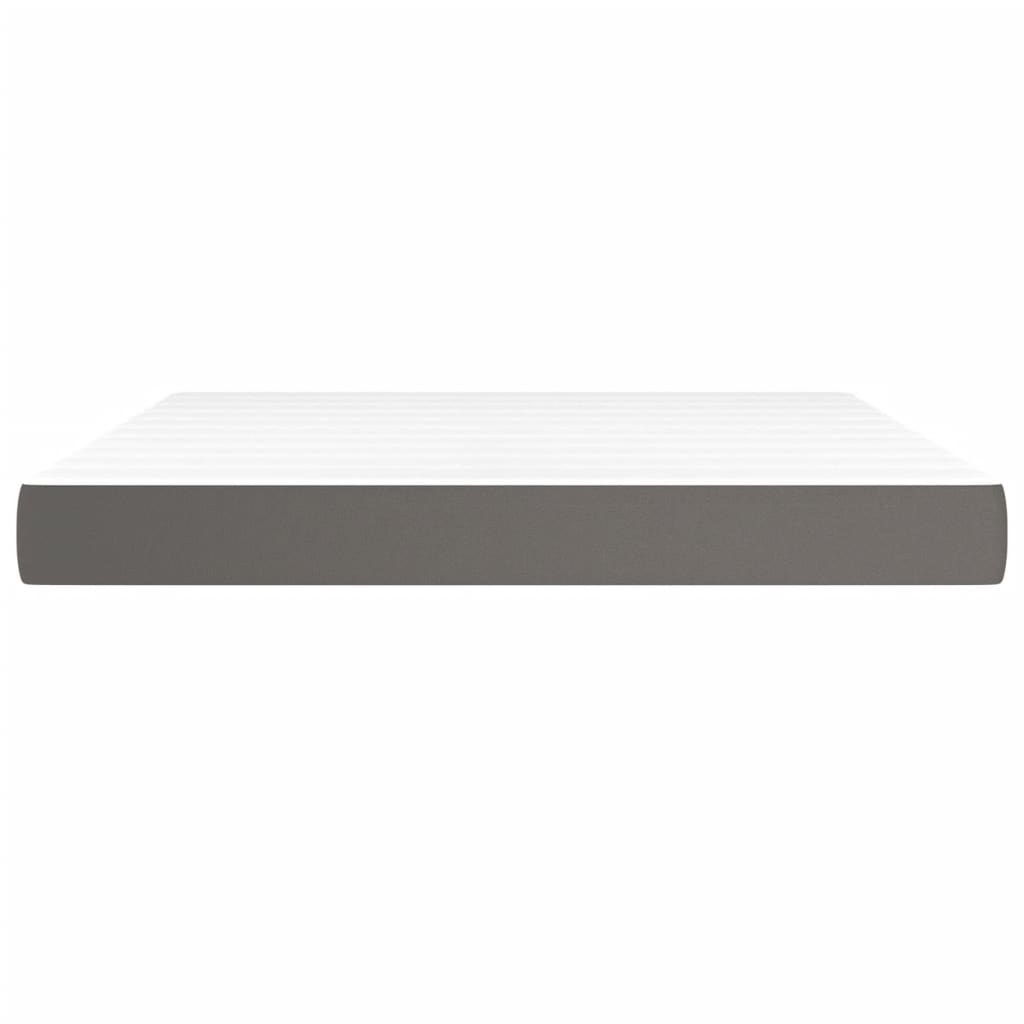 Spring bed mattress, gray, 160x200x20 cm, eco-leather