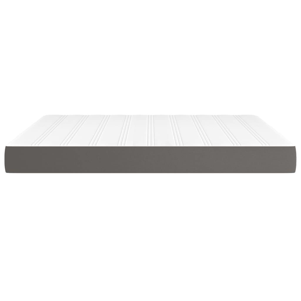 Spring bed mattress, gray, 160x200x20 cm, eco-leather