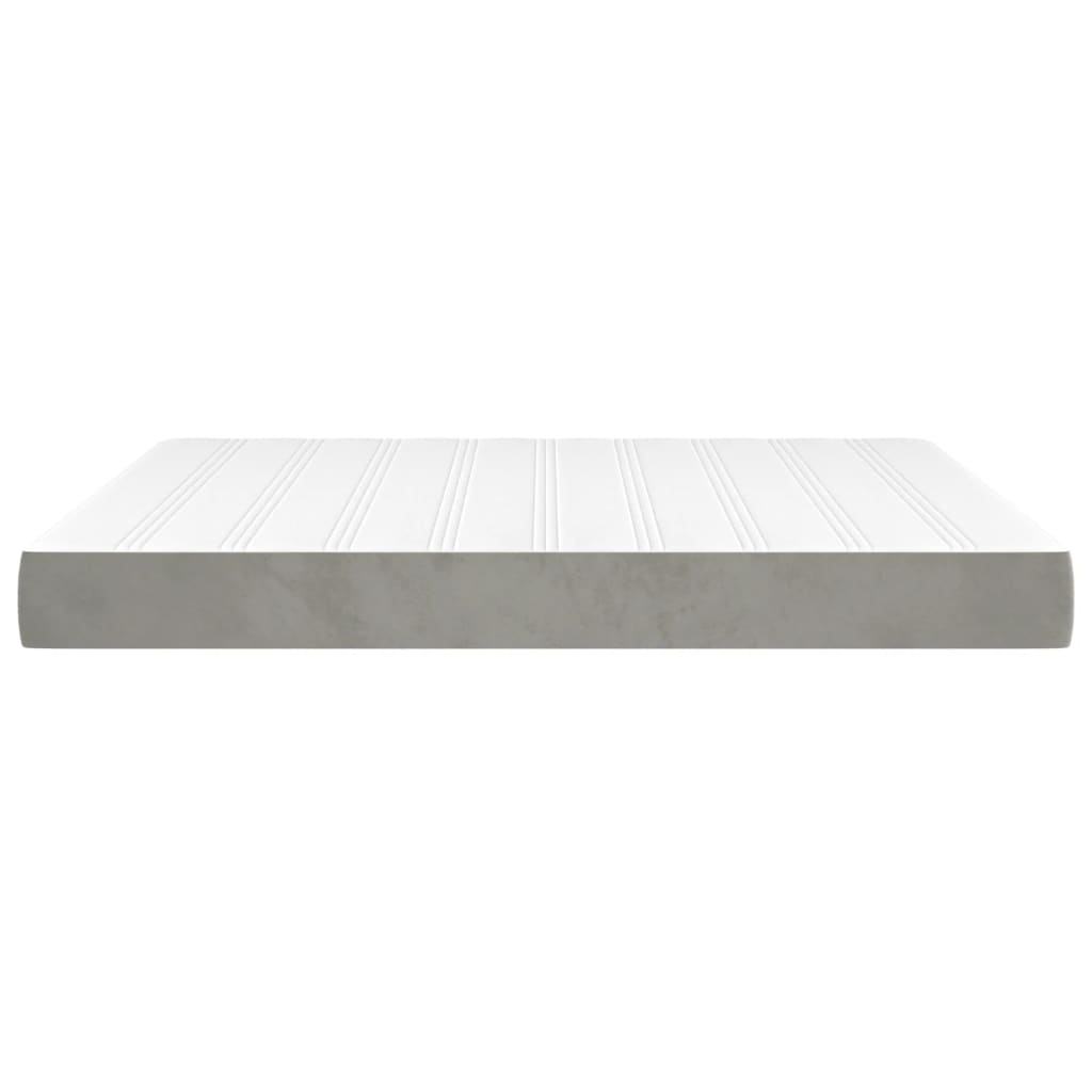 Spring bed mattress, light grey, 160x200x20 cm, velvet