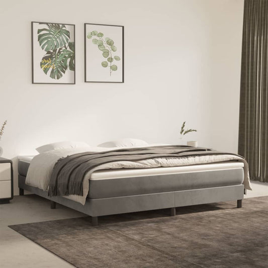 Spring bed mattress, light grey, 160x200x20 cm, velvet