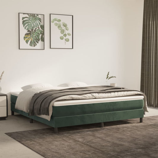 Spring bed mattress, dark green, 160x200x20 cm, velvet