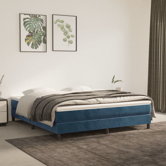 Spring mattress, dark blue, 160x200x20cm, velvet