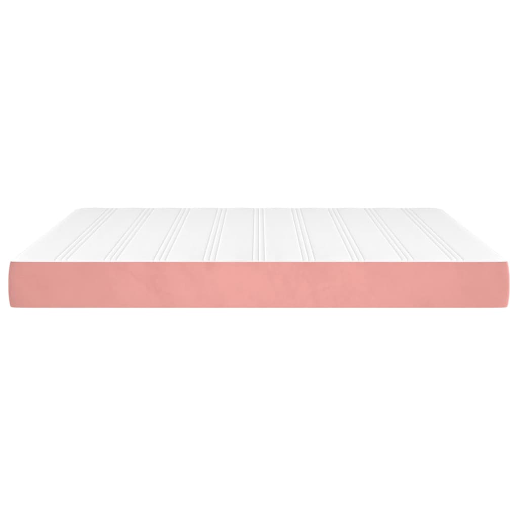 Spring mattress, pink, 160x200x20 cm, velvet