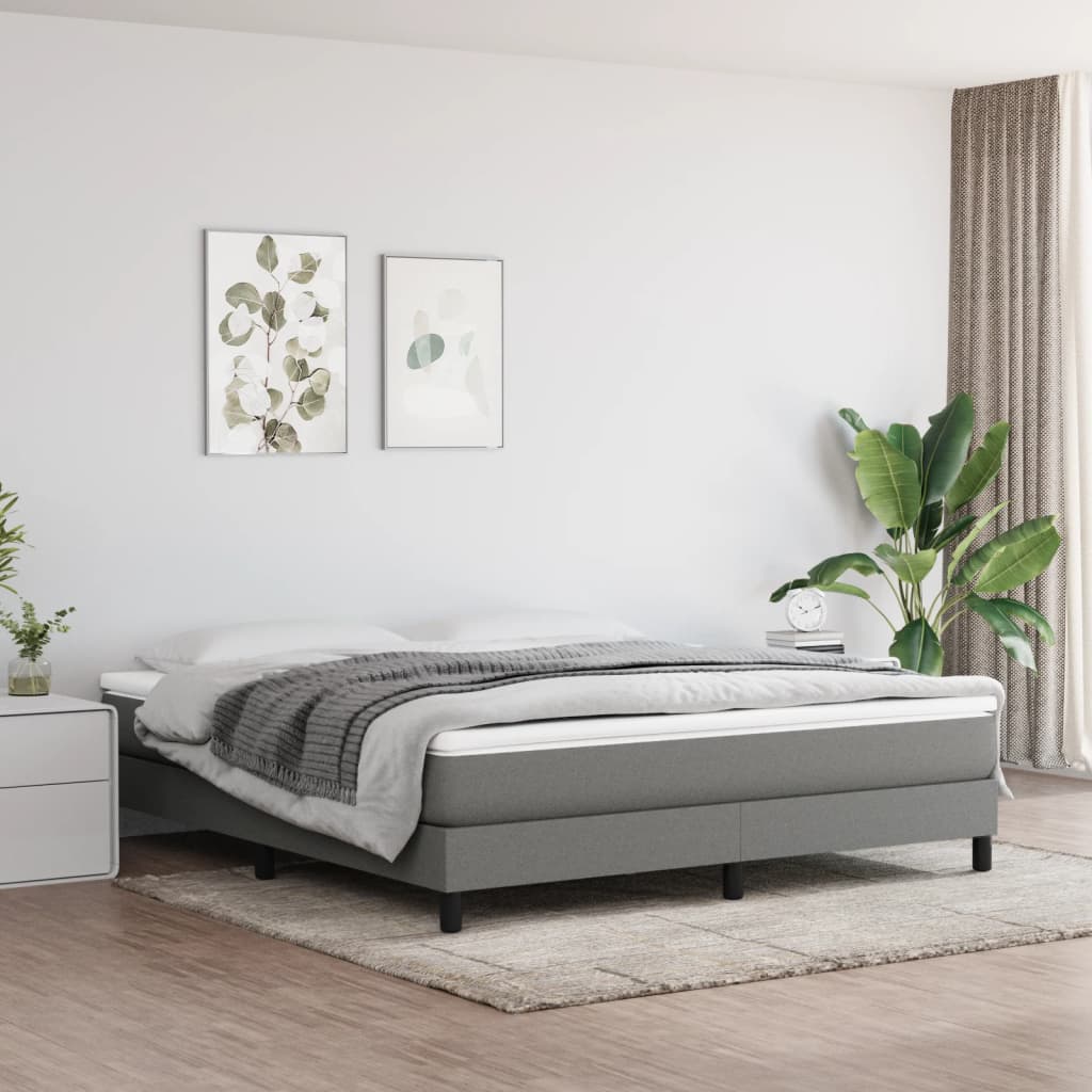 Spring bed mattress, dark grey, 180x200x20 cm, textile