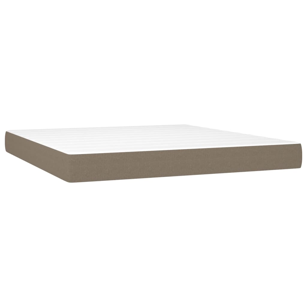 Spring bed mattress, taupe grey, 180x200x20 cm, textile