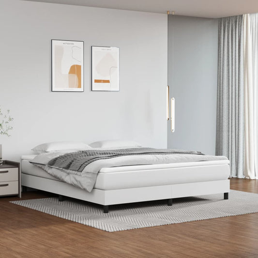 Spring bed mattress, white, 180x200x20 cm, eco-leather