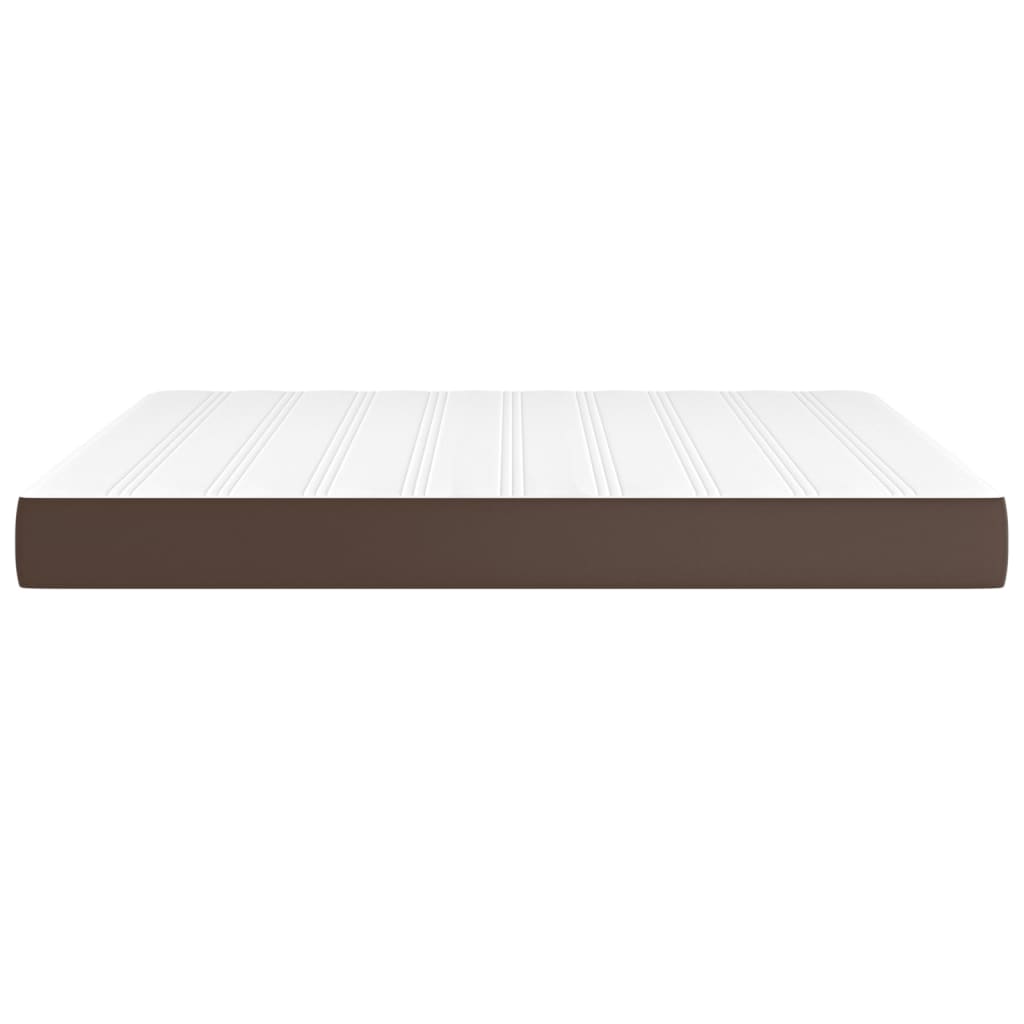 Spring bed mattress, brown, 180x200x20 cm, eco-leather