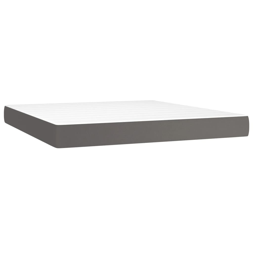 Spring bed mattress, gray, 180x200x20 cm, eco-leather