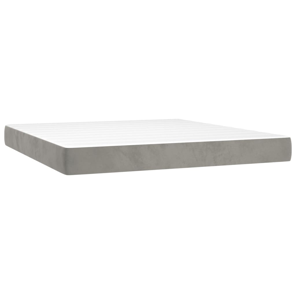 Spring mattress, light grey, 180x200x20 cm, velvet