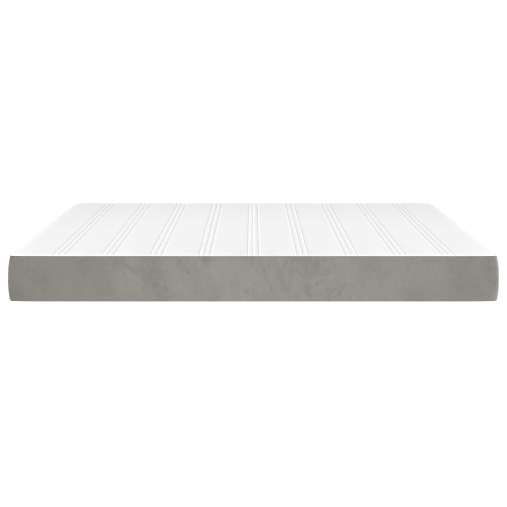 Spring mattress, light grey, 180x200x20 cm, velvet