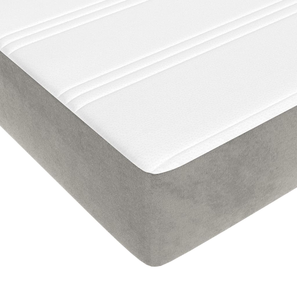 Spring mattress, light grey, 180x200x20 cm, velvet