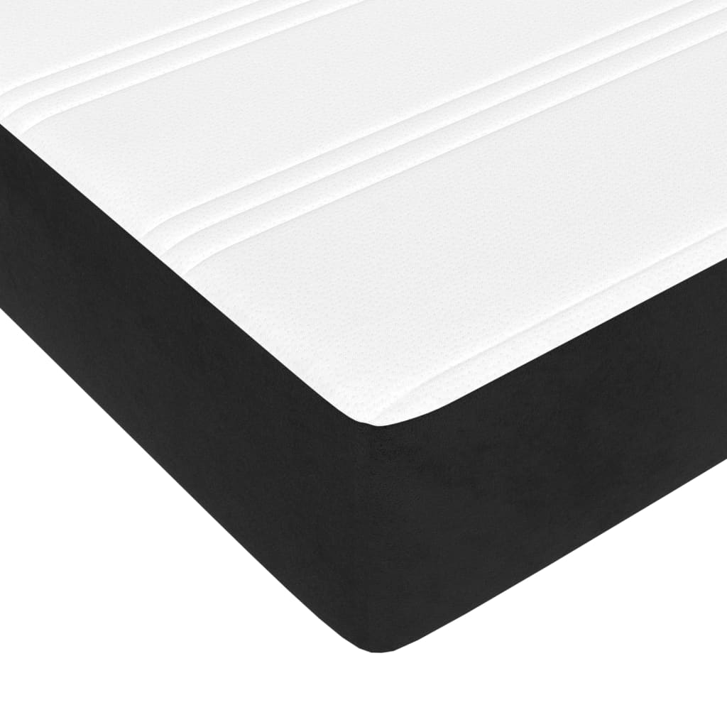 Spring mattress, black, 180x200x20 cm, velvet