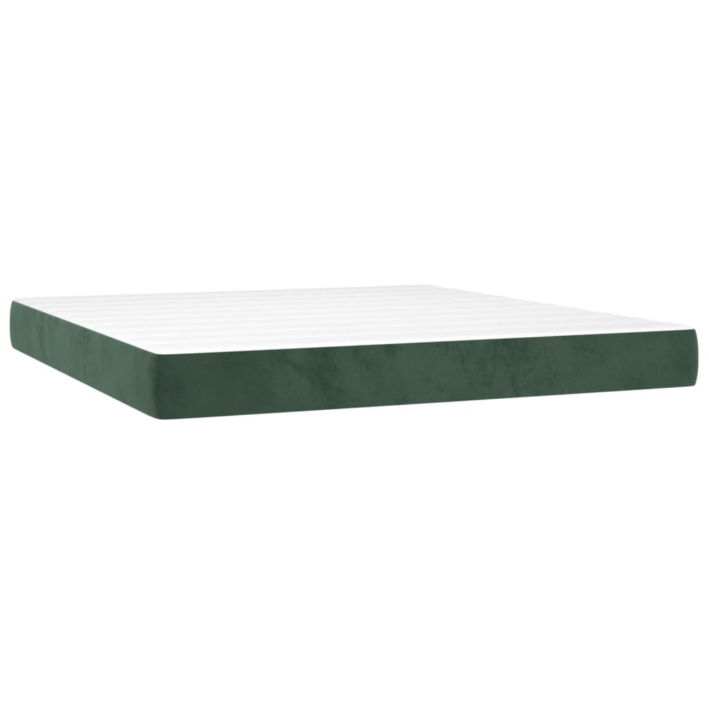 Spring mattress, dark green, 180x200x20 cm, velvet