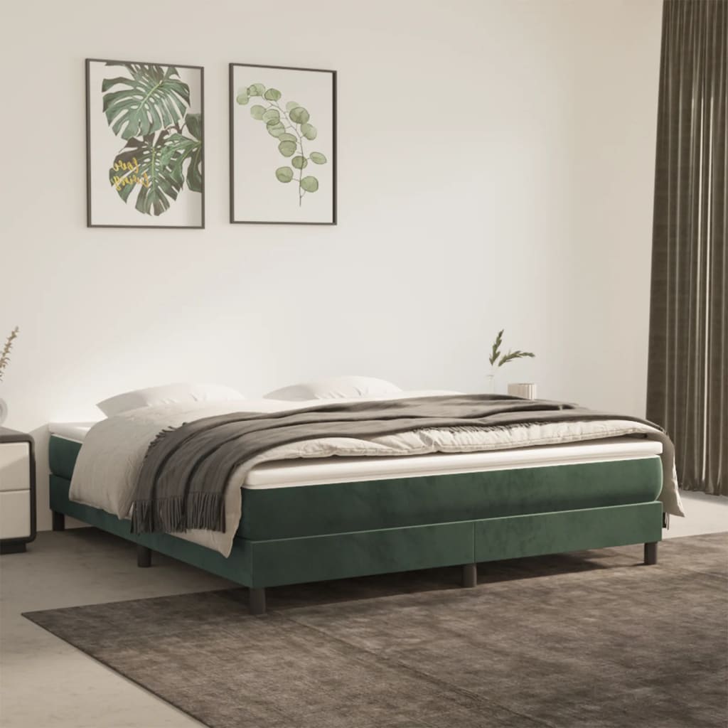 Spring mattress, dark green, 180x200x20 cm, velvet