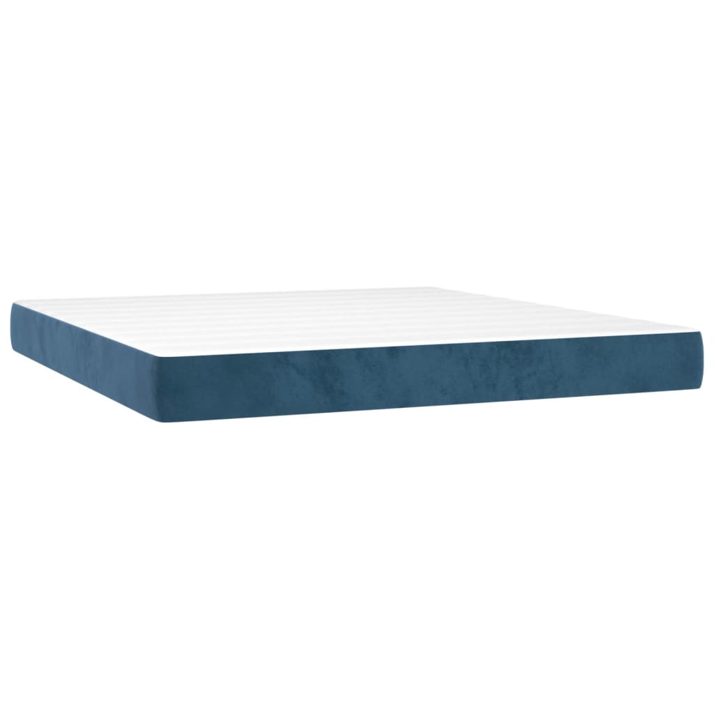 Spring mattress, dark blue, 180x200x20cm, velvet