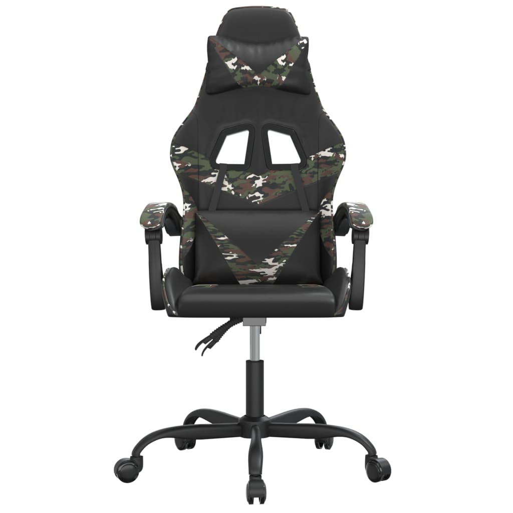 Swivel gaming chair, black and camouflage, eco-leather