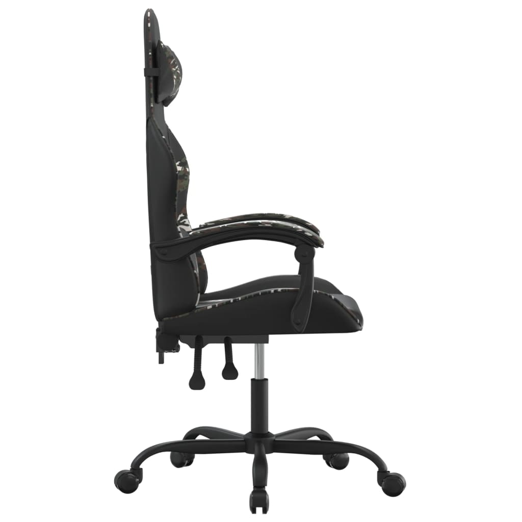 Swivel gaming chair, black and camouflage, eco-leather