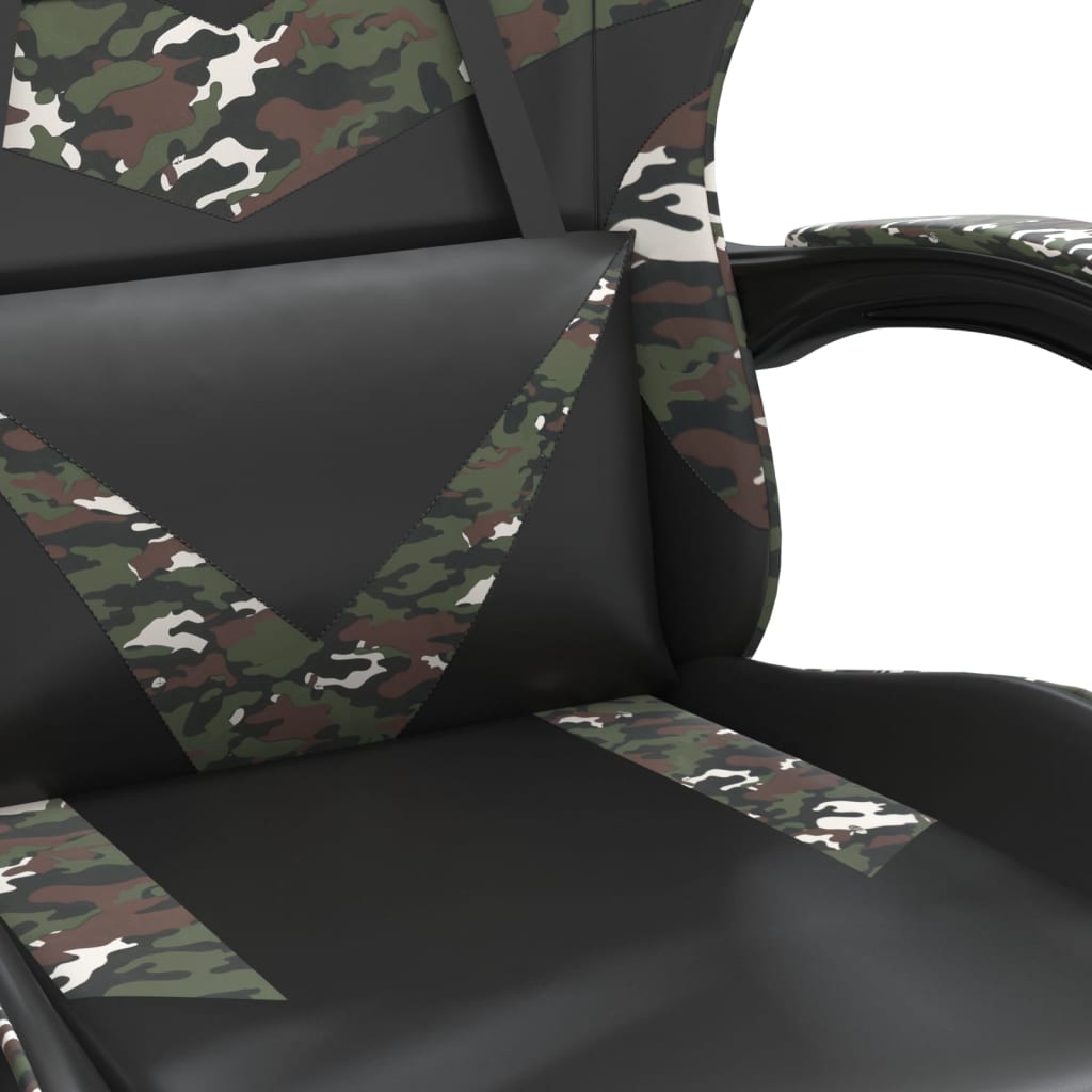 Swivel gaming chair, black and camouflage, eco-leather