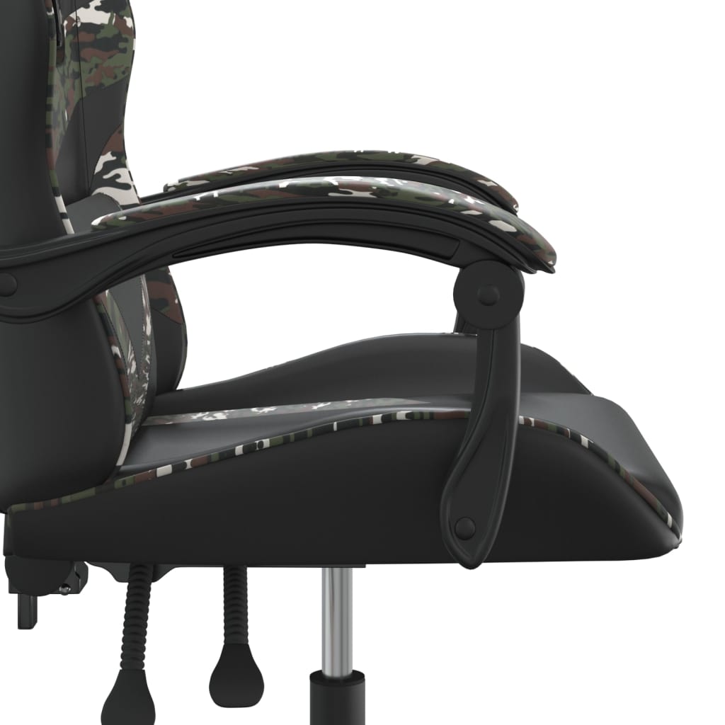 Swivel gaming chair, black and camouflage, eco-leather