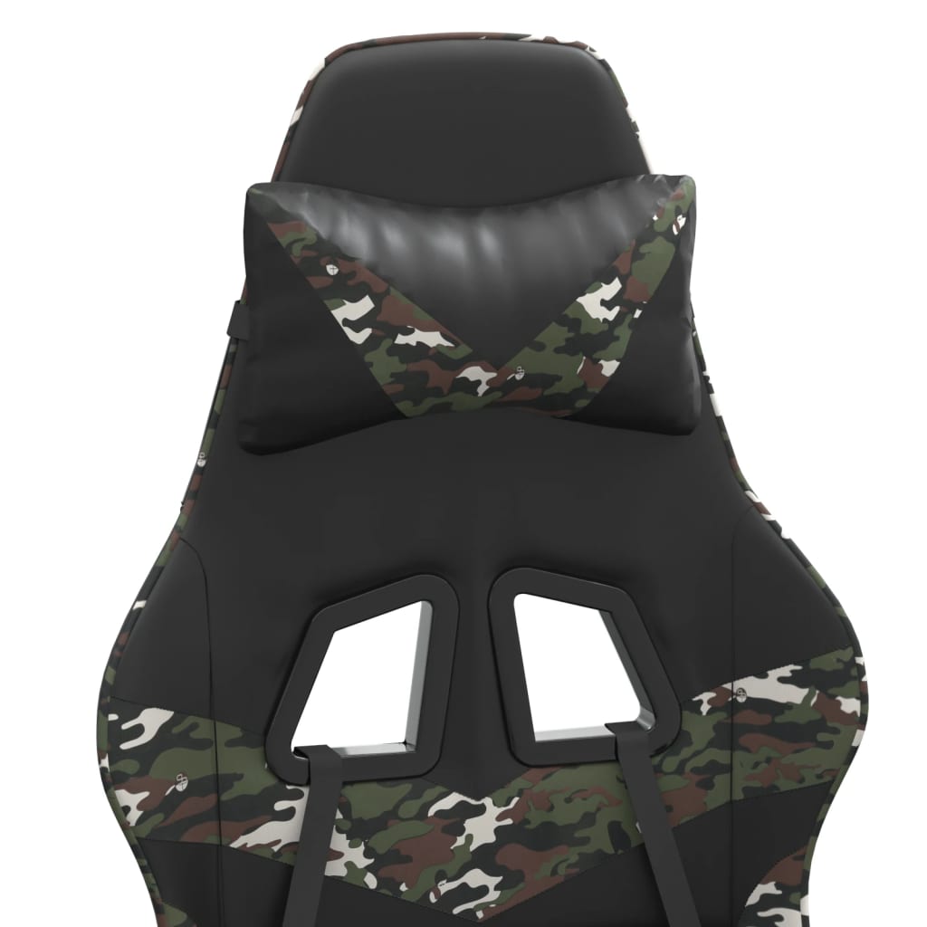 Swivel gaming chair, black and camouflage, eco-leather