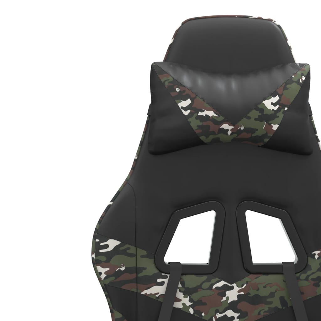 Swivel gaming chair, black and camouflage, eco-leather