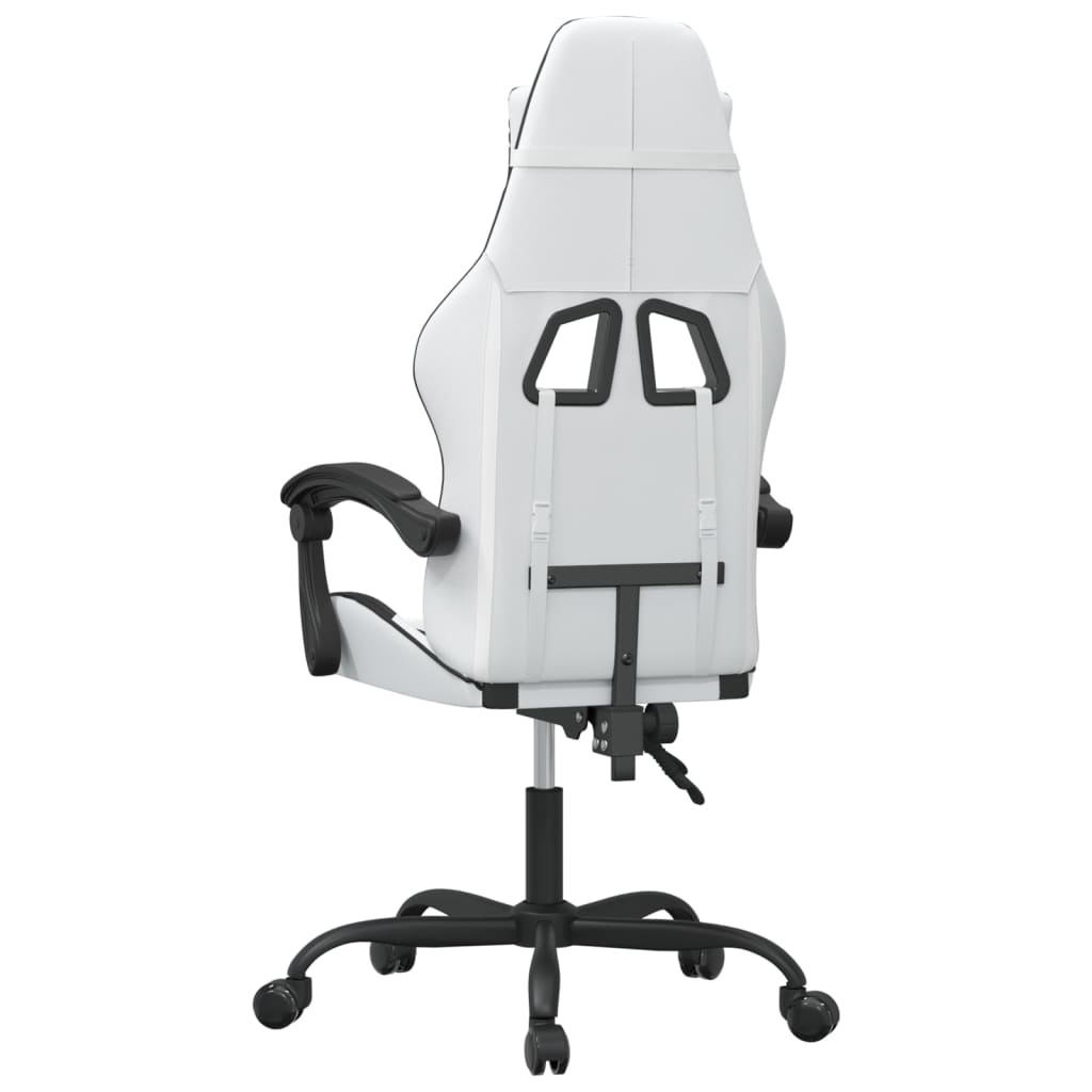 Swivel gaming chair, black and white, eco-leather